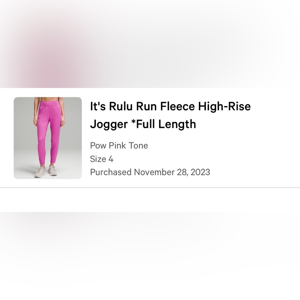 LULULEMON FLEECE LINED Pow pink joggers